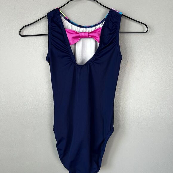 GK Elite Floral Gymnastics Leotard Youth Large - Picture 2 of 3